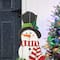 Glitzhome® 36" Christmas Snowman with Floral Wreath Porch Décor